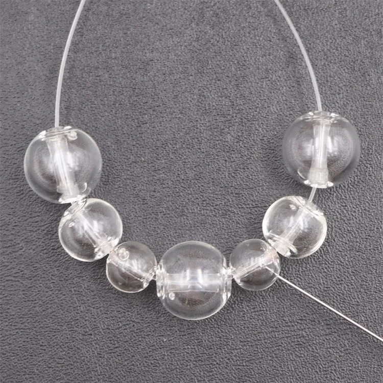 Hand Blown Hollow glass beads Mini Essential Oils Perfume Ball Glass Hollow Beads with side Pinhole for Necklace Bracelet kits