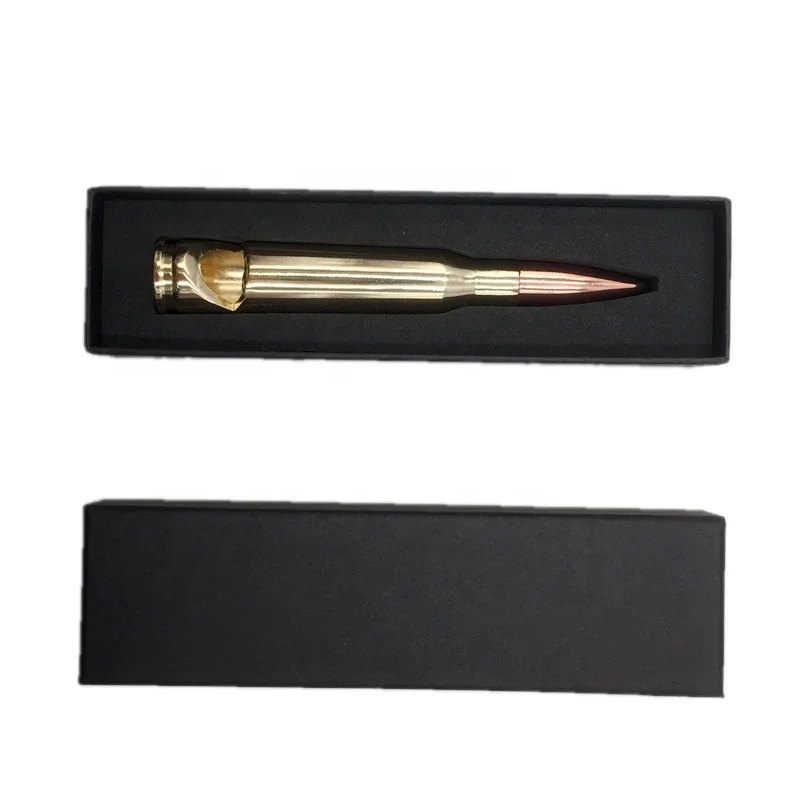 hot sale custom zinc alloy metal electroplate gold 50 caliber beer bar soda bullet bottle opener with gift black box
