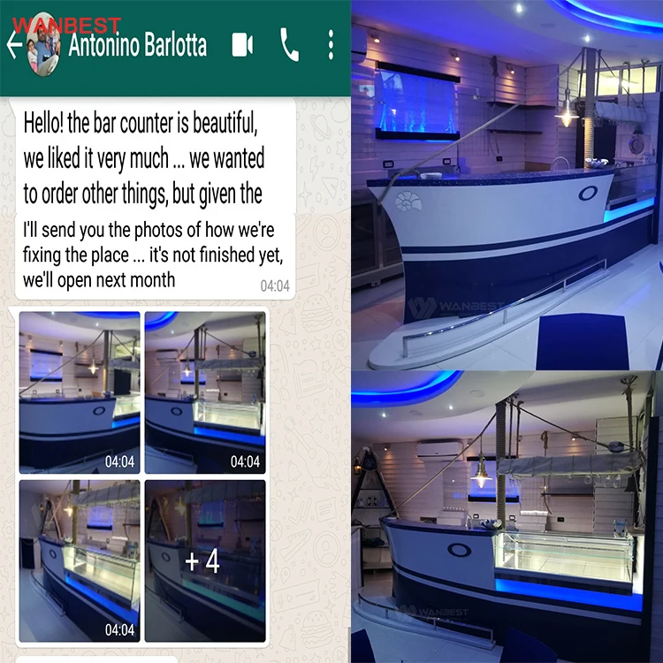 Отзывы от итальянского клиента, высокая репутация, Высококачественная барная стойка с твердой поверхностью