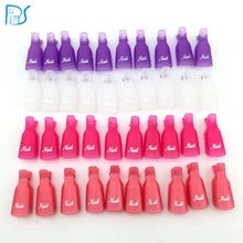 Hot 201510Pcs Plastic Acrylic Nail Art Soak Off Clip Cap UV Gel Polish Remover Wrap Tool