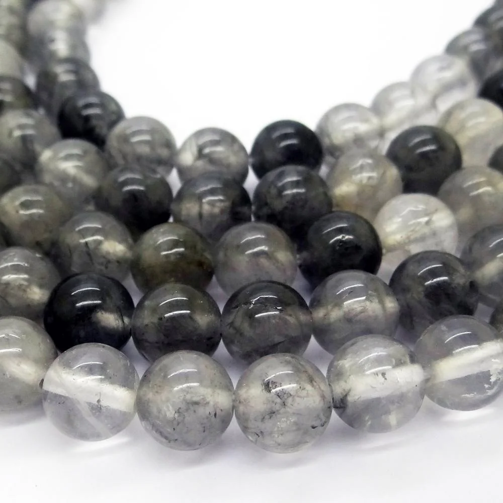 Wholesale Natural Smooth Cloudy Quartz for Jewelry Making Crafts Cloudy Quartz Gemstone Loose Beads