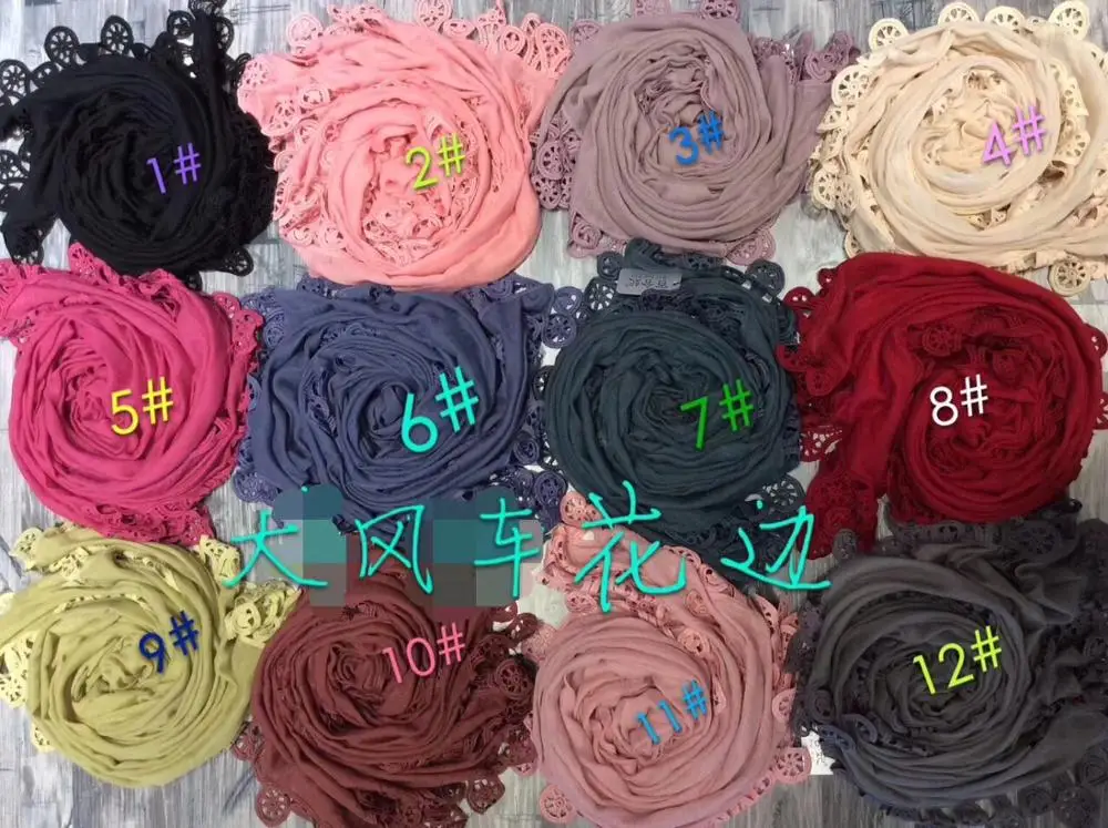 Yiwu  manufacturers muslin stunning wedding party new shawl echarpe lady TR cotton lace headscarf