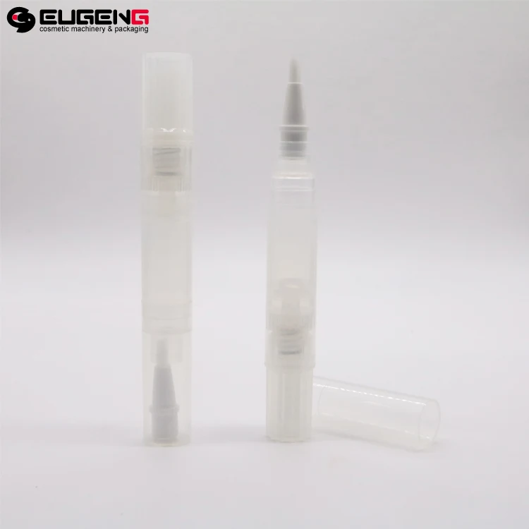 Good quality cosmetic click twist lip gloss pen with brush applicator