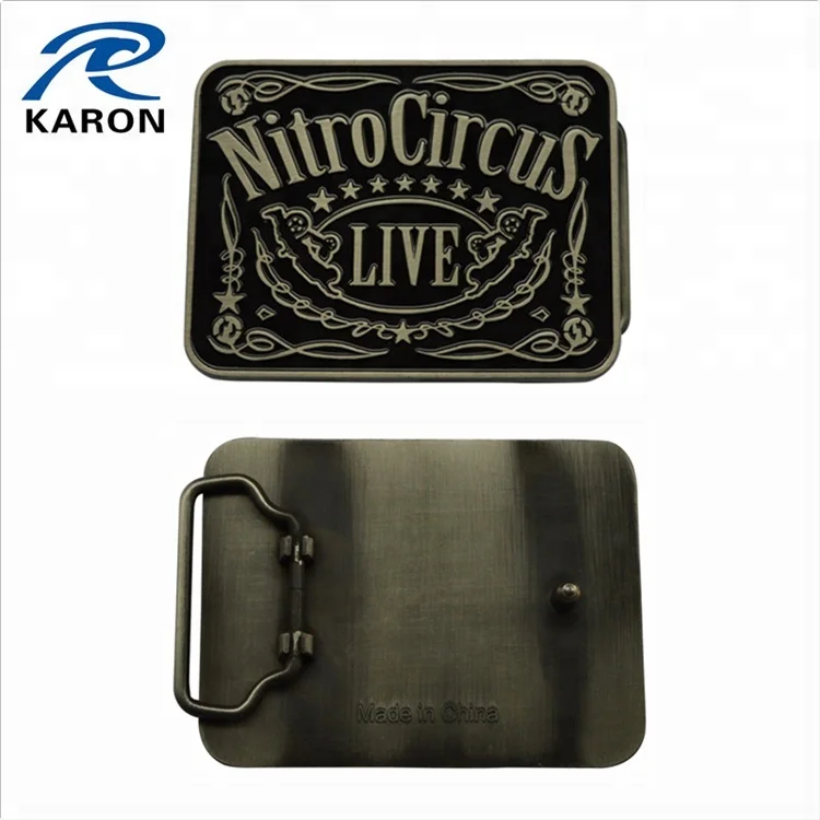 rectangle shape die casting western cowboy belt buckle in metal