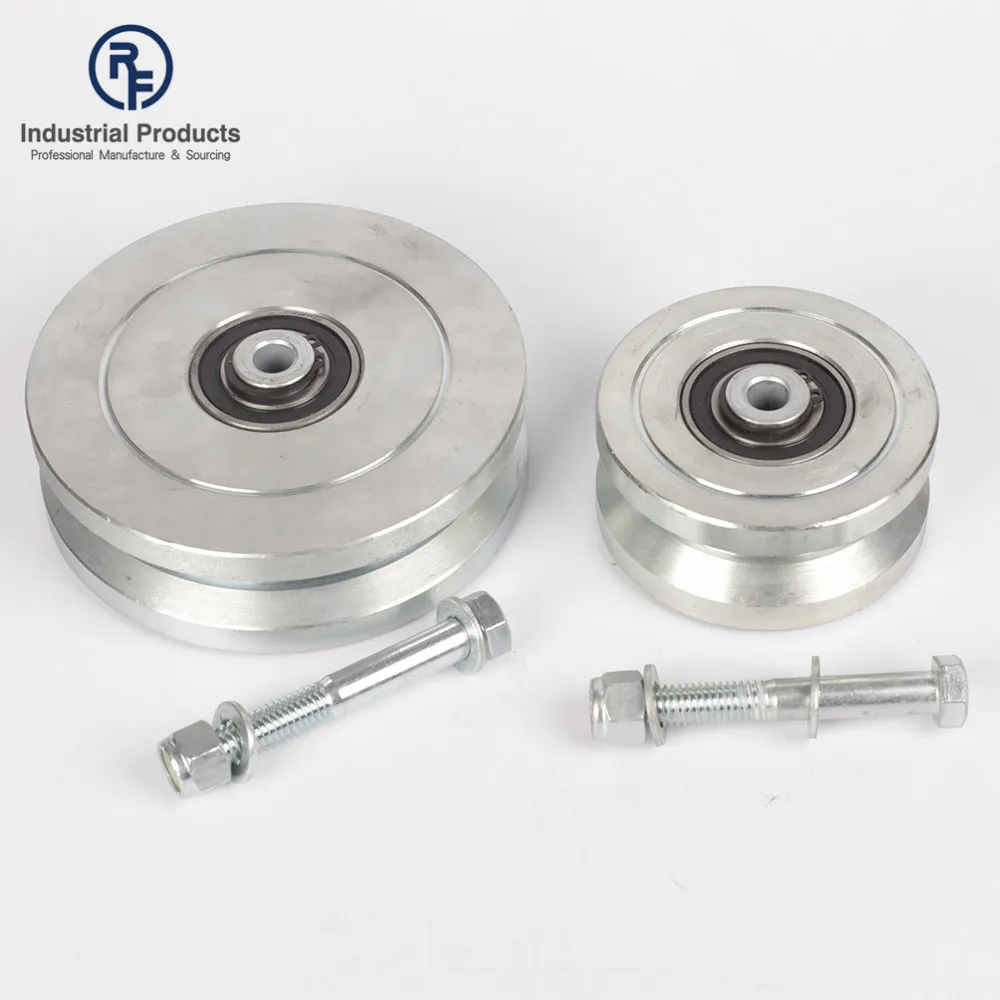 6' High quality heavy duty solid steel v-groove wheel for sliding door with roller bearing