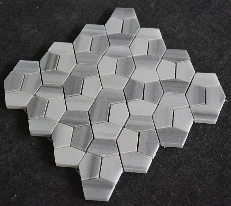 
High Quality Marmara Equator White Marble Hexagon Stone Mosaic Tile/stone mosaic 