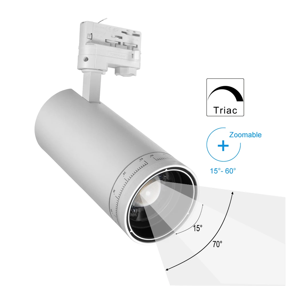 
30W Zoomable Dimmable Track Spot Light for Jewelry Store Lighting Project 