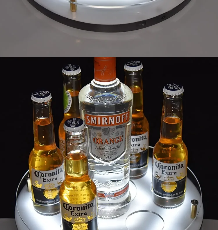 Barware manufacturer ravishing decorative custom printed Led light  plastic serving tray with best quality