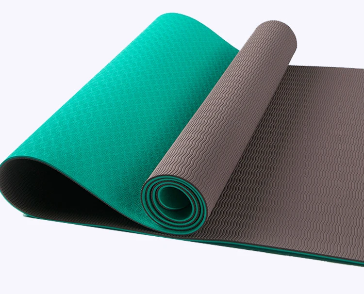 Custom Printed Home Fitness Equipment 2 Layers TPE Yoga Mat