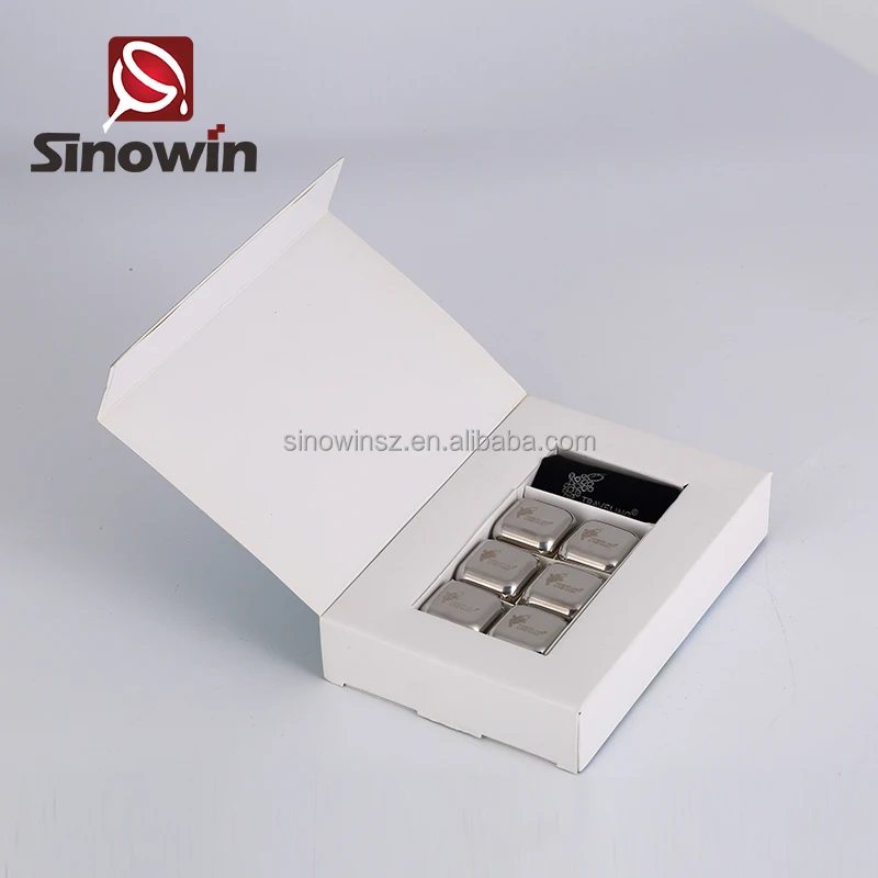 Silver Stainless Steel Cooling Ice Cubes Reusable Wine Whiskey Rocks Stones Set