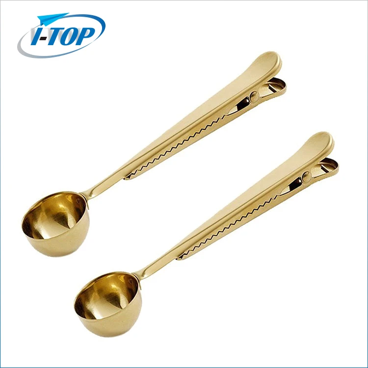 Kitchen Tool 15ml Stainless Steel Coffee Scoop with Clip