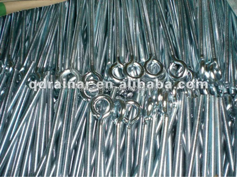 d1/4 to 2 1/2 inch 300mm length zinc plated eye bolt with nut