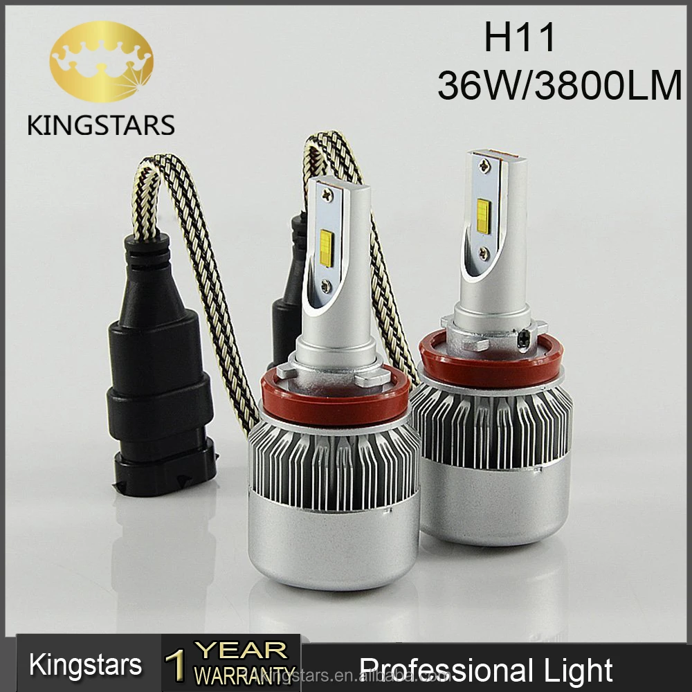 C6F флип-чип H13 светодиодные фары H11 72 Вт 7600LM turbo вентилятор холодный белый 6000 К светодиодные фары светодиодные