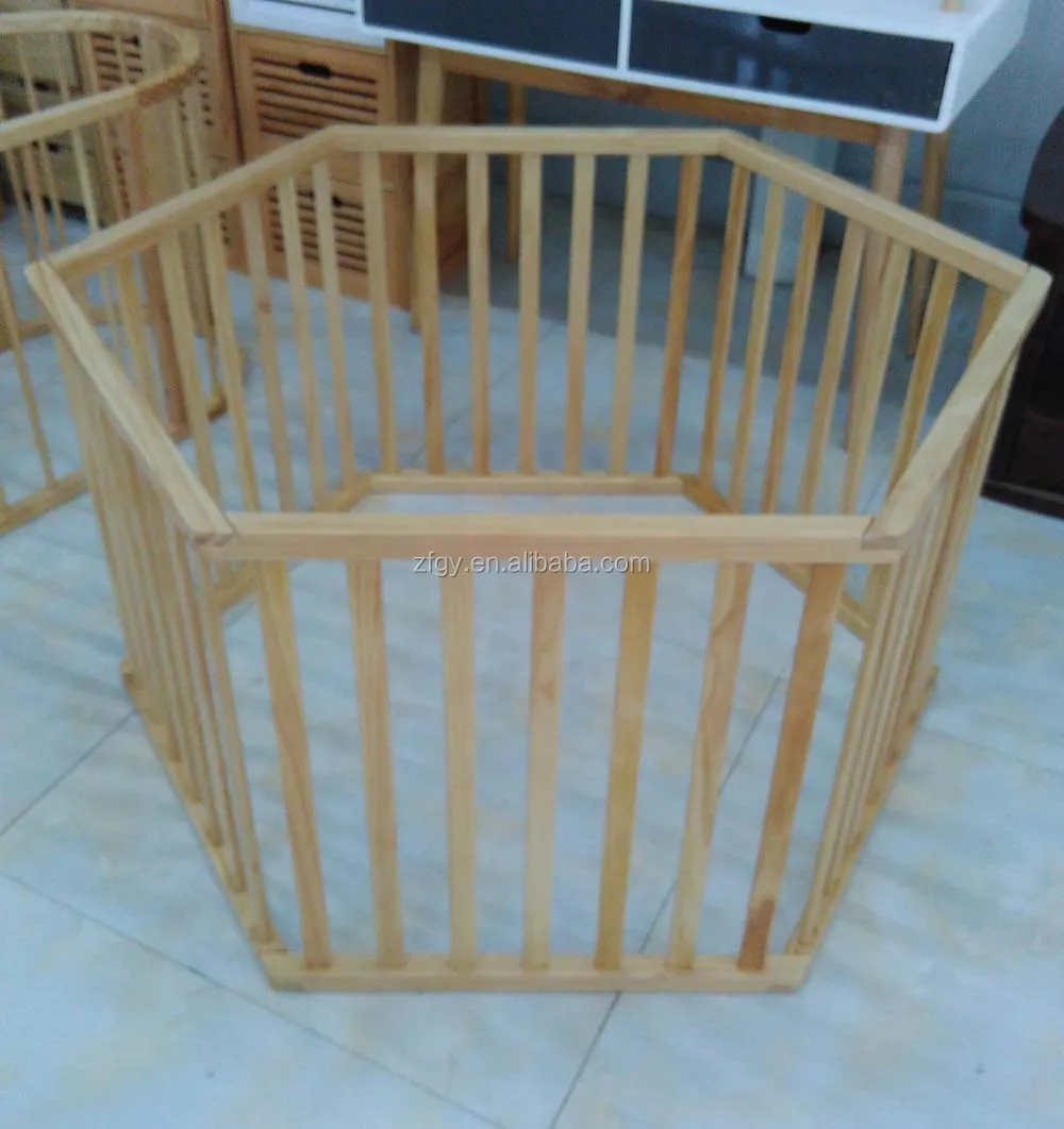 Wooden indoor baby children safety play area fence