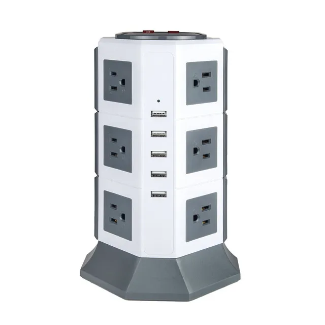 Travel Universal Power Strip 12 Outlet Surge Protector Smart with 5 USB Power Socket