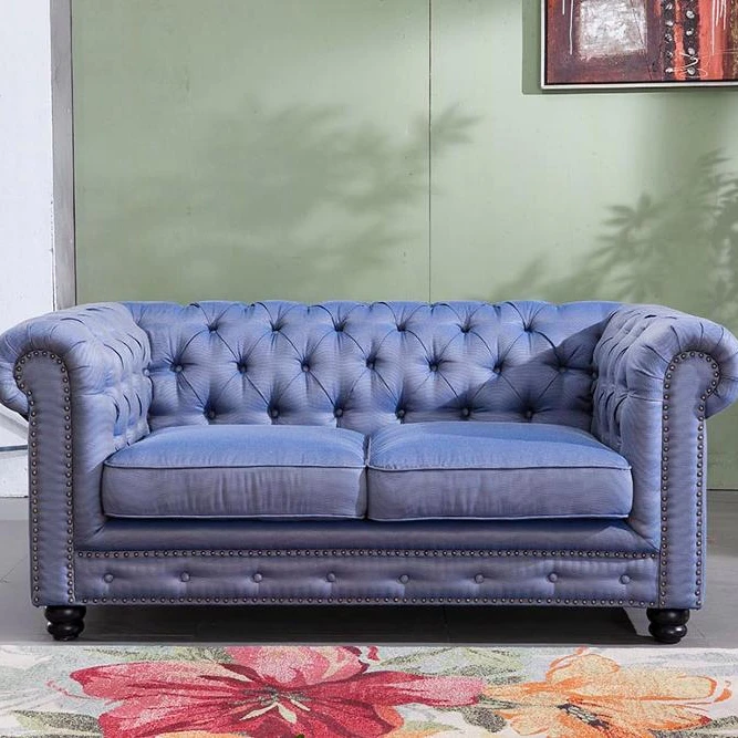 American Country Designs European Style Chesterfield Leather Sofa Corner Living Room Furniture for Home or Hotel Use