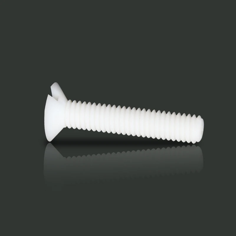 Hight quality Slotted countersunk Head Polypropylene PP flat screw  plastic screw