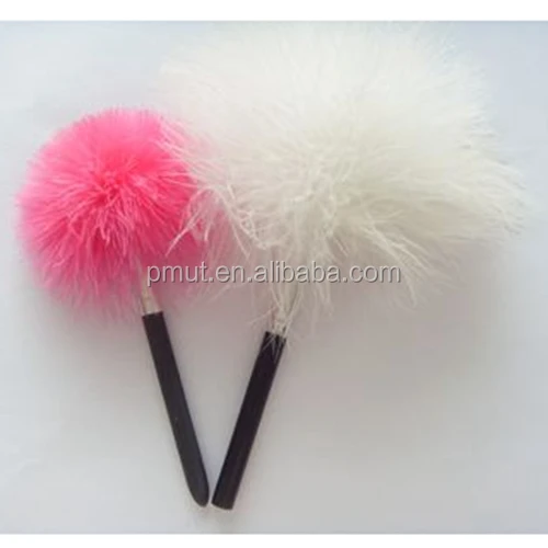 Baoli Forensic Science Use Wood Handle Pink Color marabou feather duster fingerprint brush