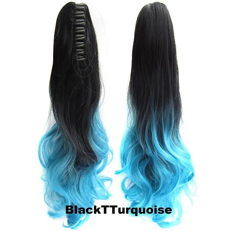Factory price easy to wear ombre hair extension ponytail snap on ponytail hairpieces