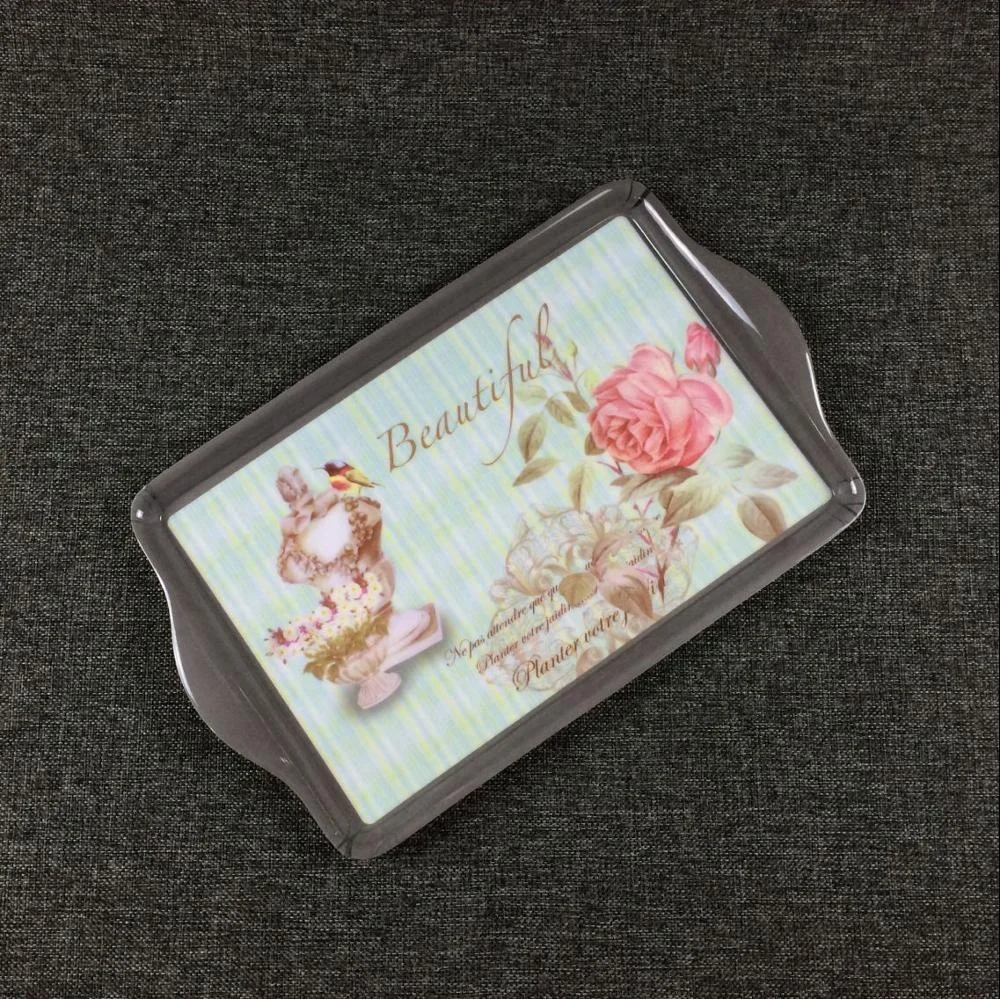 Custom printed food grade plastic serving tray melamine lunch tray