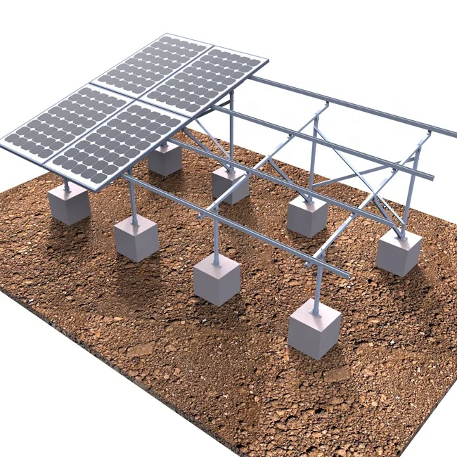 Concrete Foundation Solar Ground Mounting Kits 2 Panels In Portrait Solar Ground Mounting Racking System
