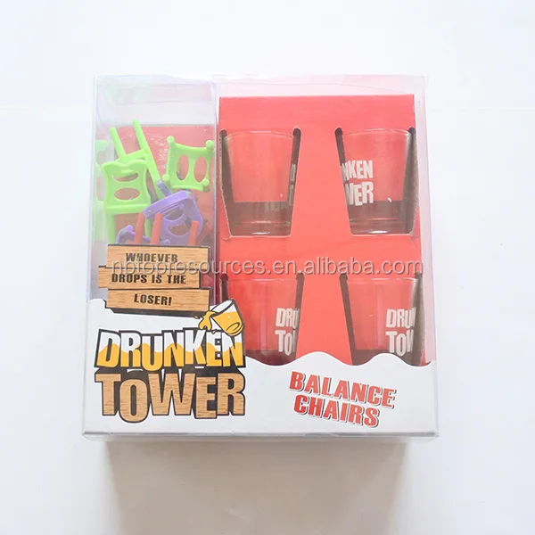 Creative Building Blocks Drinking Games Family Fun Wooden Drunken Tower Set