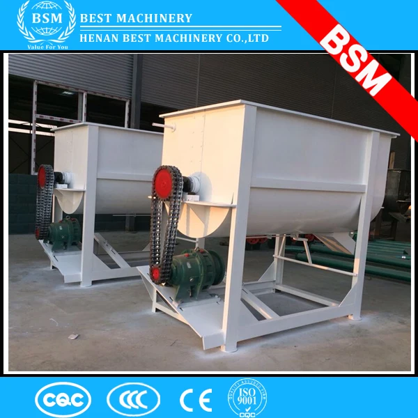 BSM brand industrial horizontal animal ribbon blender dry poultry cattle feed mixer, powder mixer, blender mixer