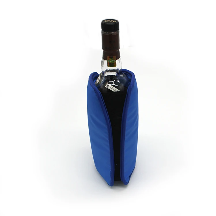 Neoprene Fabric Combined with PE Gel Ice Pack Wine Cooling Sleeve Wrap Bottle Cooler