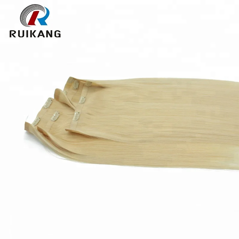 Уникальный дизайн странный шелковистая прямая волна клип в наращивание волос