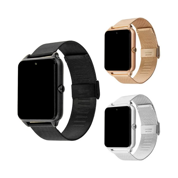 Cheap z60 smart watch stainless steel touch screen with camera sim card