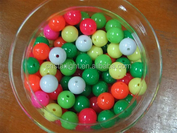 Wholesale Factory price mix color loose large hole plastic beads