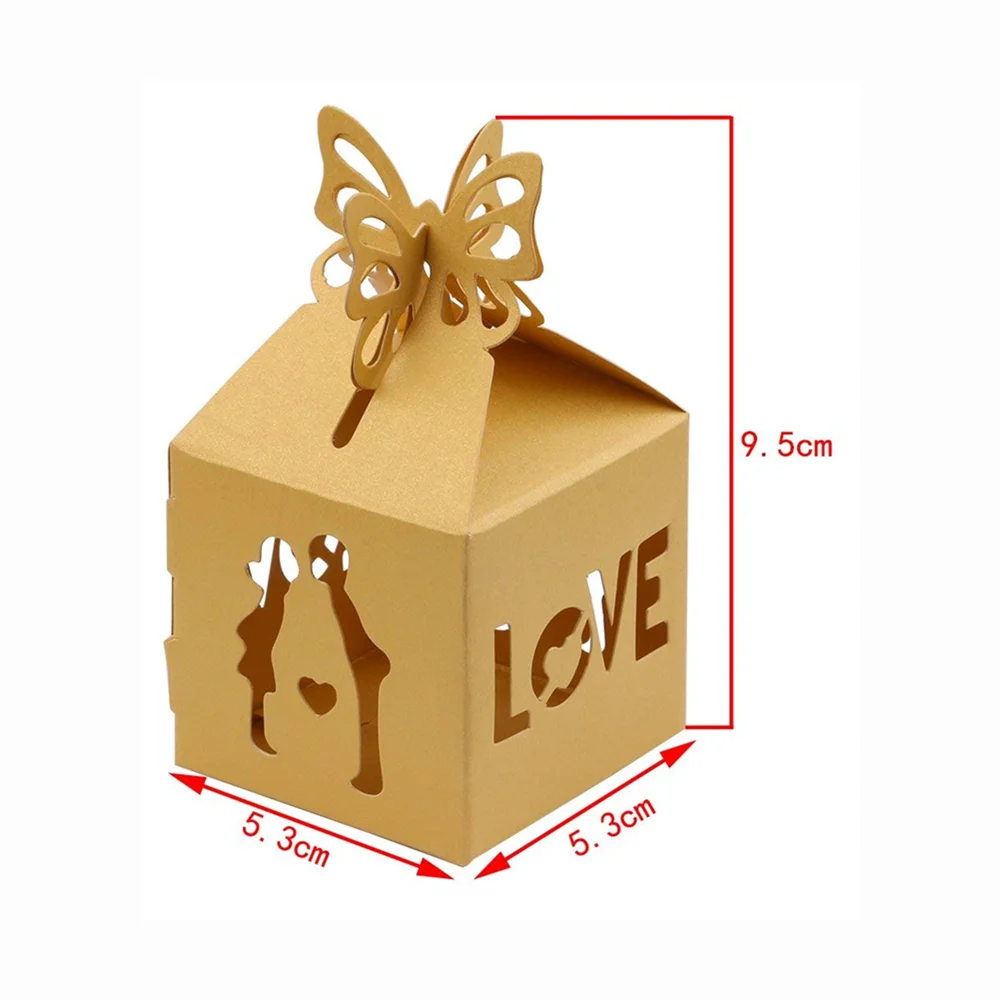 Wedding Gift Box Set of 50 Easy to Assemble Wedding Favors Gift Wrap Boxes for Guests Snack Food Candy