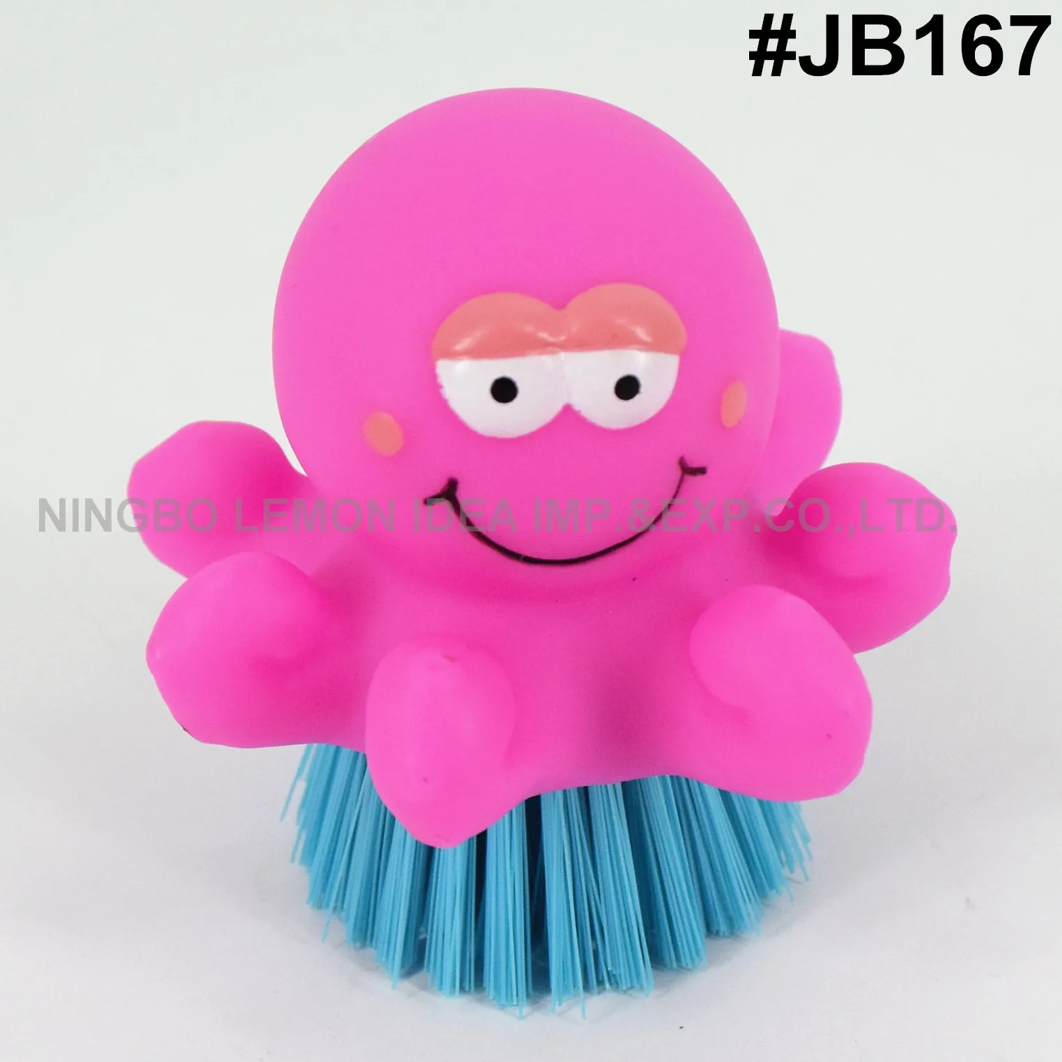 
new product octopus style plastic dish brush kitchen cleaning brush with refill head refill brush screen printing 