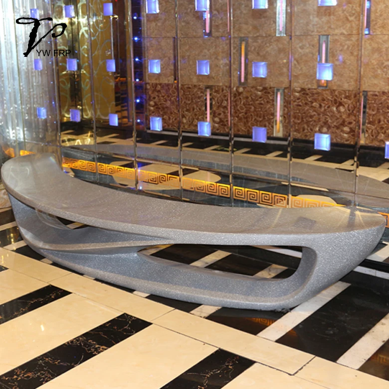 Outdoor decorative waiting chair mooon sets shopping mall bench with fiberglass