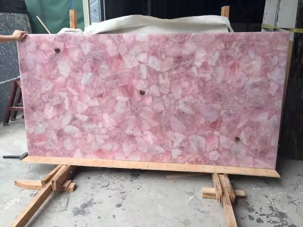 
gorgeous pink crystal quartz countertop vanity top table top 