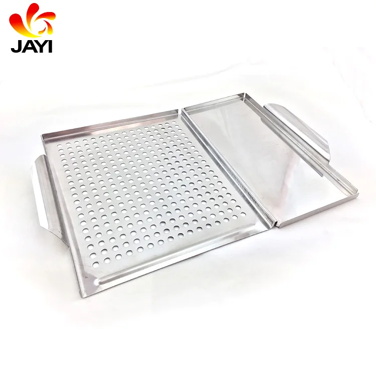 Grill Pan Dual Grilling Grid Tray 2 in 1 BBQ Grill Topper