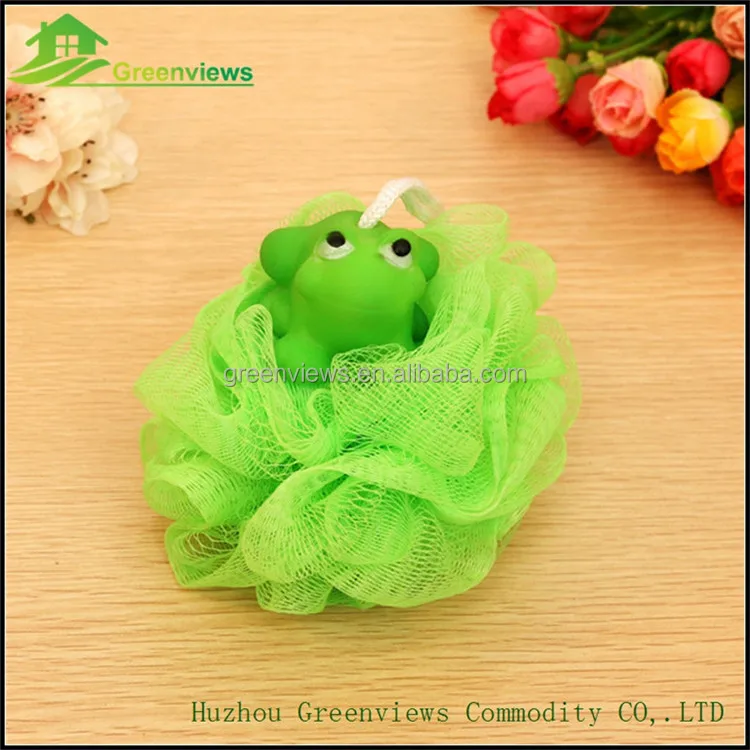 
Wholesale cartoon shower puff net bath sponge Soft & Health baby PE bath puff 