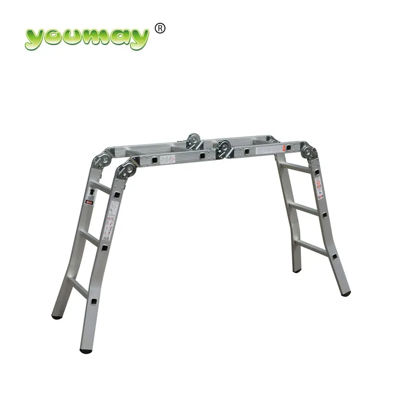 High Quality Foldable Ladder Aluminum Multipurpose Telescopic Ladder steel platform big joint