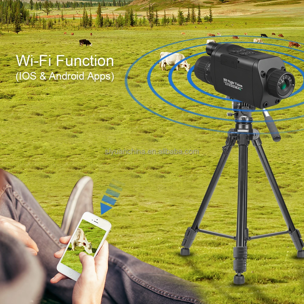 Bestguarder Wifi Digital Night Vision Monocular 350M  in dark with photo and video recording function