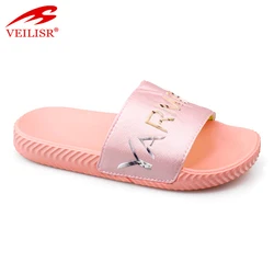 Most popular fancy children PU upper slide sandals kids EVA slippers