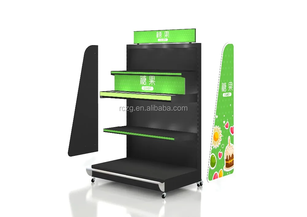 Custom supermarket high quality floor candy display shelves,candy store furniture,candy store equipment