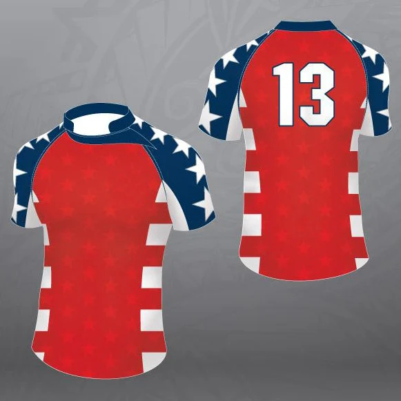 100% polyester quick dry customized rugby jersey sets for school and club