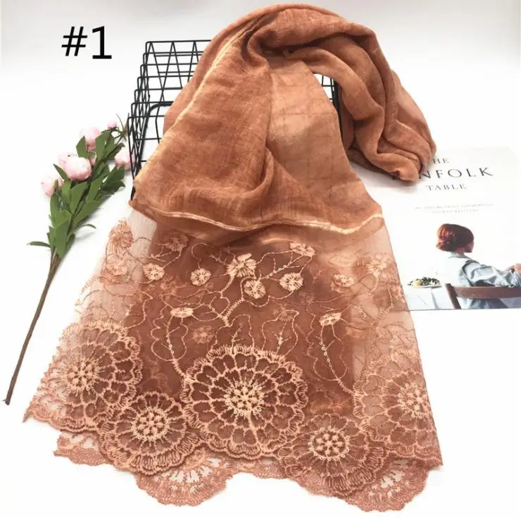 ladies lace cover hair head scarf dubai women muslim hijab scarf