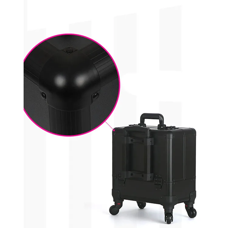 Professional beauty hard make up jewelry aluminum trolley case
