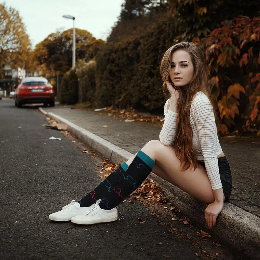 Athletic Sport Sock Custom 20-30mmhg Sport Medical Running Cycling Stocking Men Cheap Knee High Socks For Girls Compression Sock