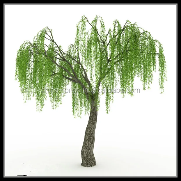 Высокая имитация искусственный плакучая ива дерево большой крытый led подсветка декоративные деревья парк сад декор