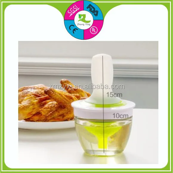 Heat resistant silicone oil brush with glass bottle,BBQ brush set,basting brush set