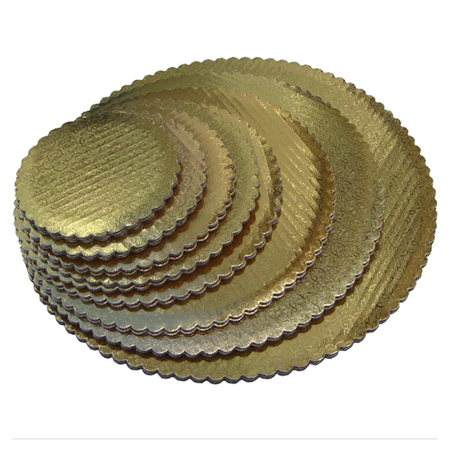 8inch 10inch Custom Gold Scalloped Cake circle cake tray Cake packaging tray