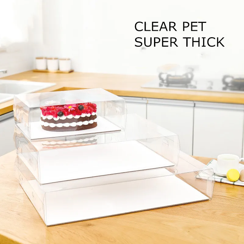 Clear Rectangle Plastic Birthday Cake Box For Wedding