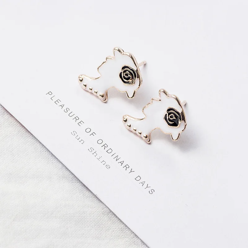 
Korean version of the color drop oil cartoon earrings animal fruit earrings FOR women 